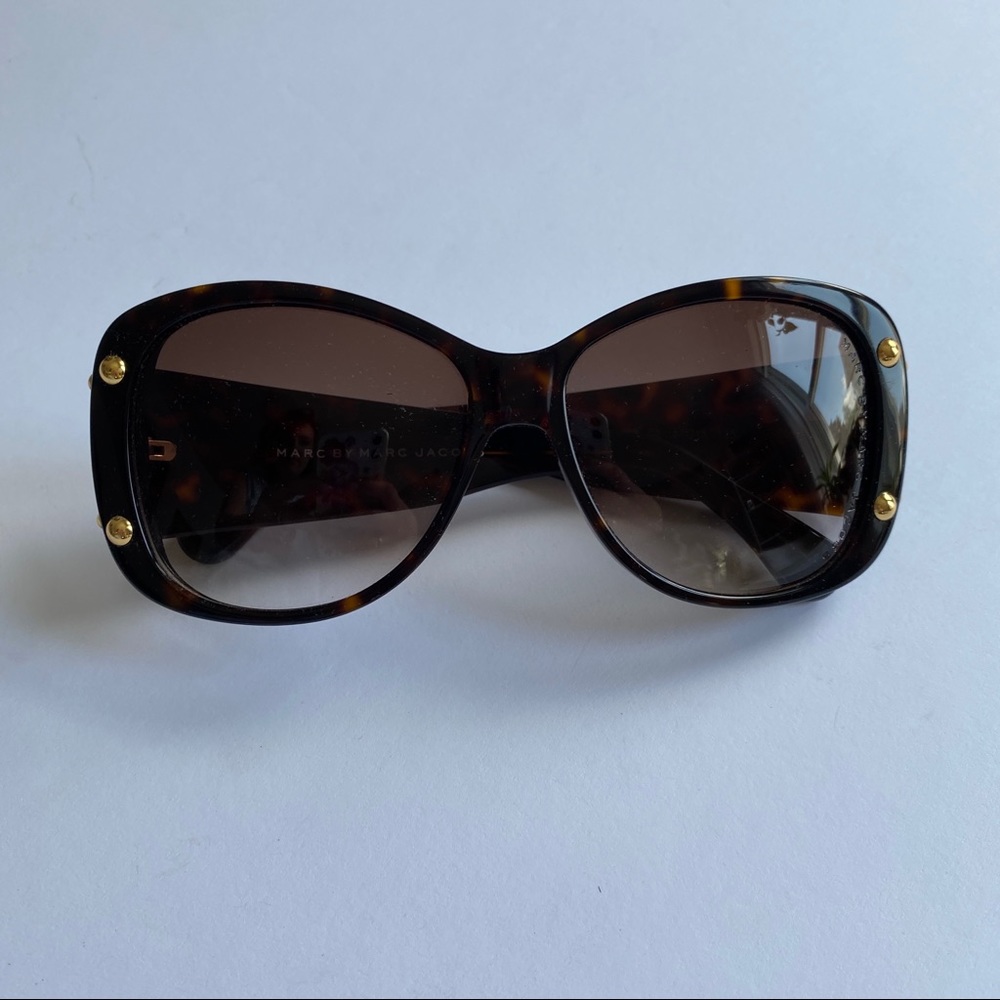 Marc By Marc Jacobs women’s gold studded oversized  sunglasses brown tortoise